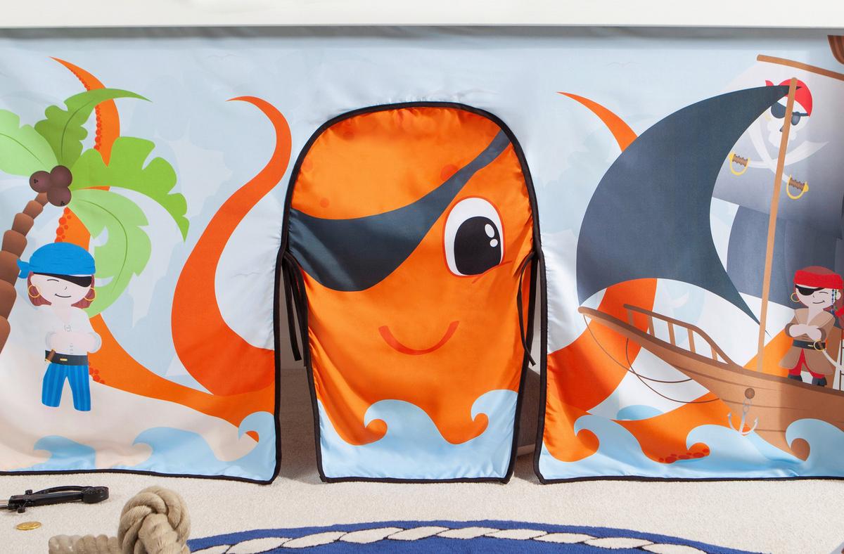 Hochbett Malte Weiß inkl. Rollrost, Matratze, 90x200 cm - Weiß/Naturfarben, Natur, Holz/Textil (90/200cm) - MID.YOU