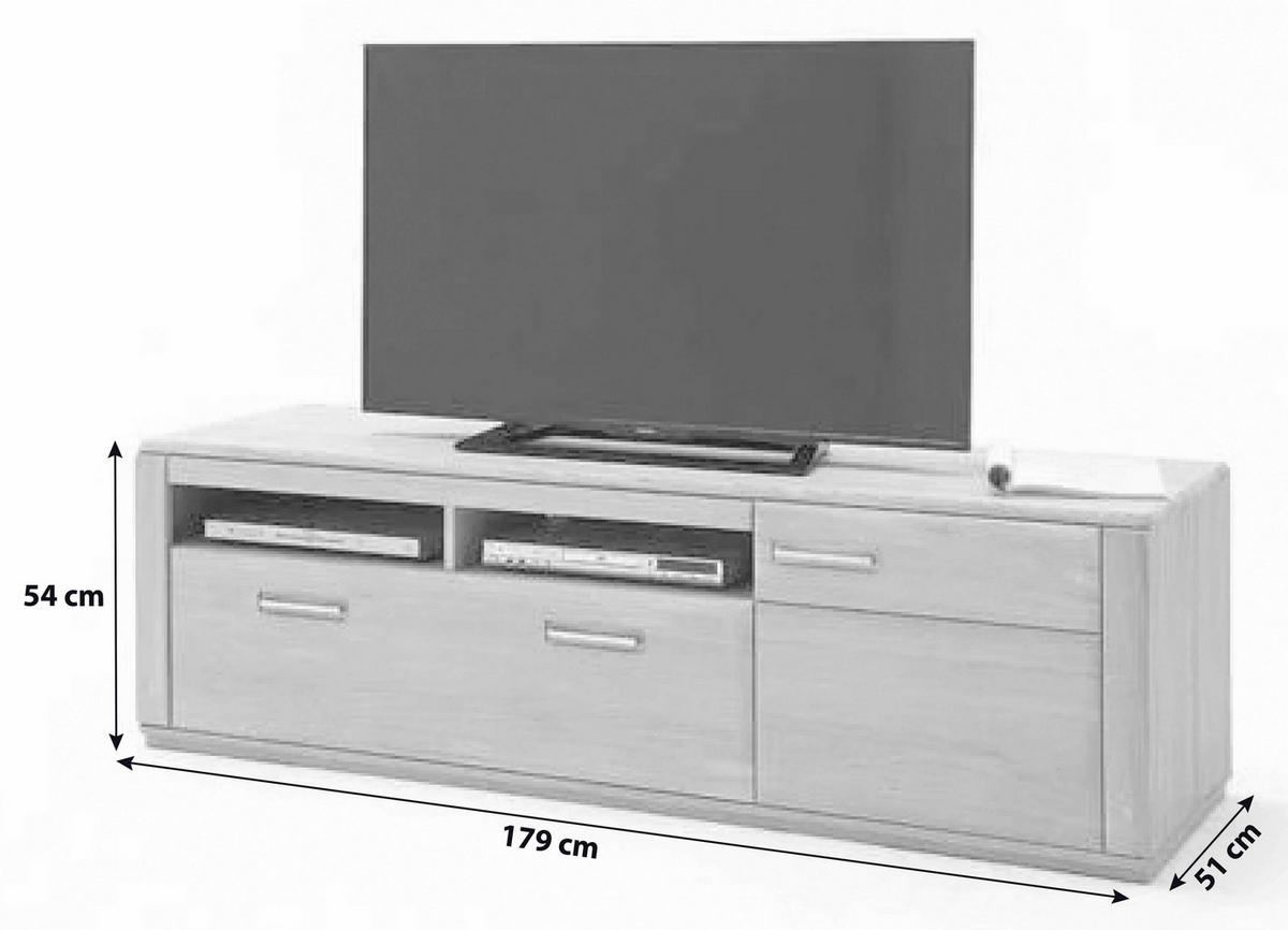 TV-Element Sena B: 179 cm Eiche Dekor - Eichefarben, Design, Holz/Holzwerkstoff (179/54/51cm) - Livetastic