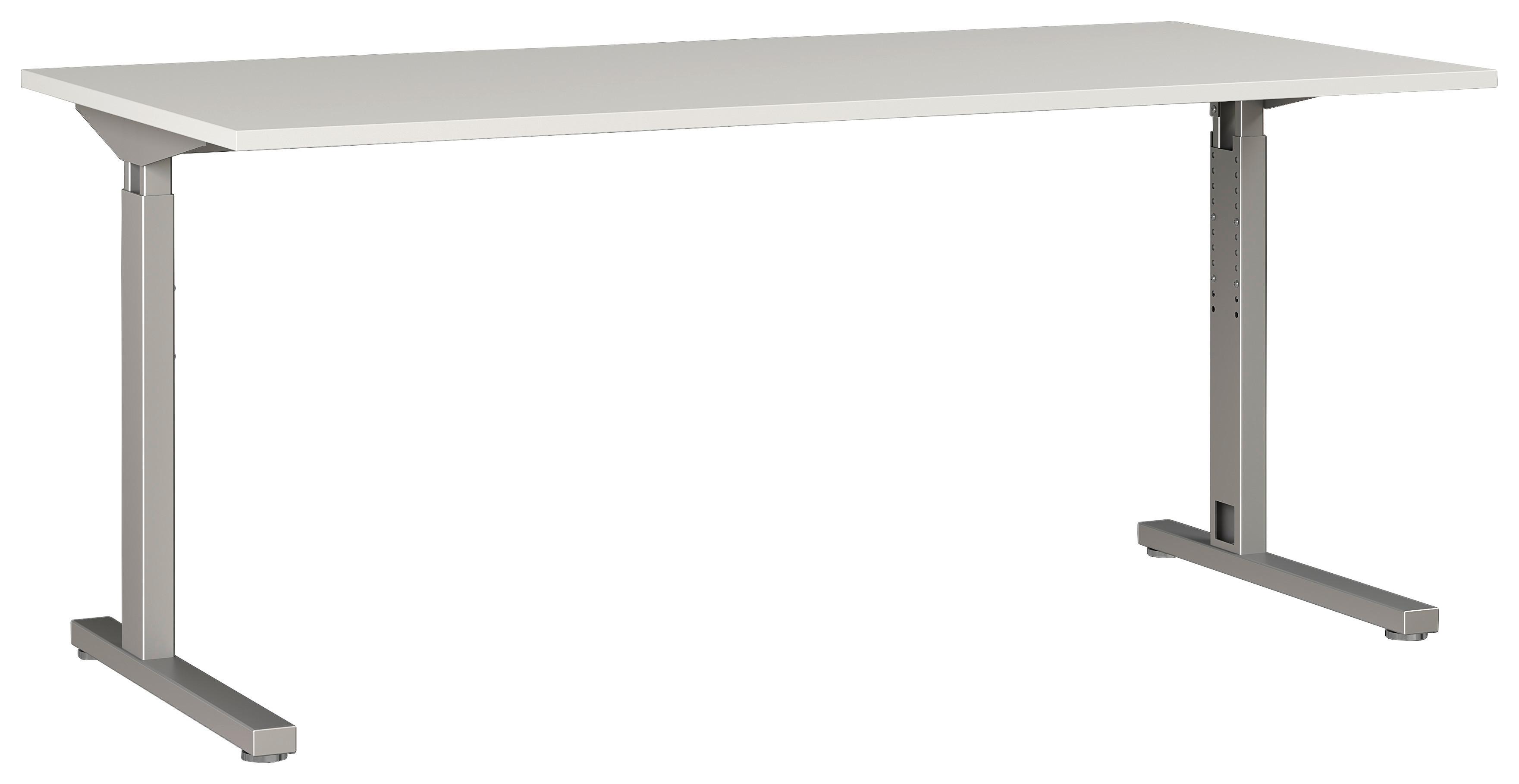 Schreibtisch B 180 H 70 cm Gw-Profi, Grau/Silberfarben - Silberfarben/Grau, KONVENTIONELL, Holzwerkstoff/Metall (180/70/80cm) - Germania
