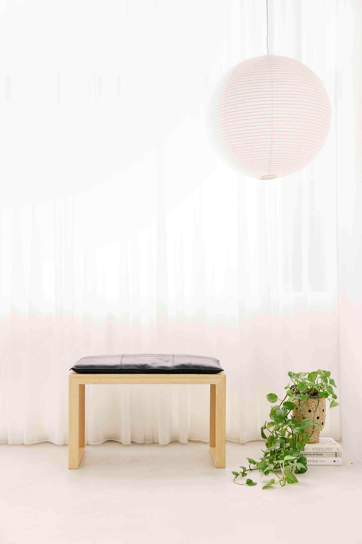 Bankauflage Lederkissen Schwarz B: 73 cm - Design (73/3/35cm) - MID.YOU