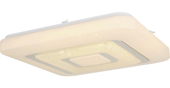 Led-deckenleuchte Mira L: 43 Cm Mit Fernbedienung - Chromfarben/Opal, MODERN, Kunststoff/Metall (43/43/8cm) - Luca Bessoni