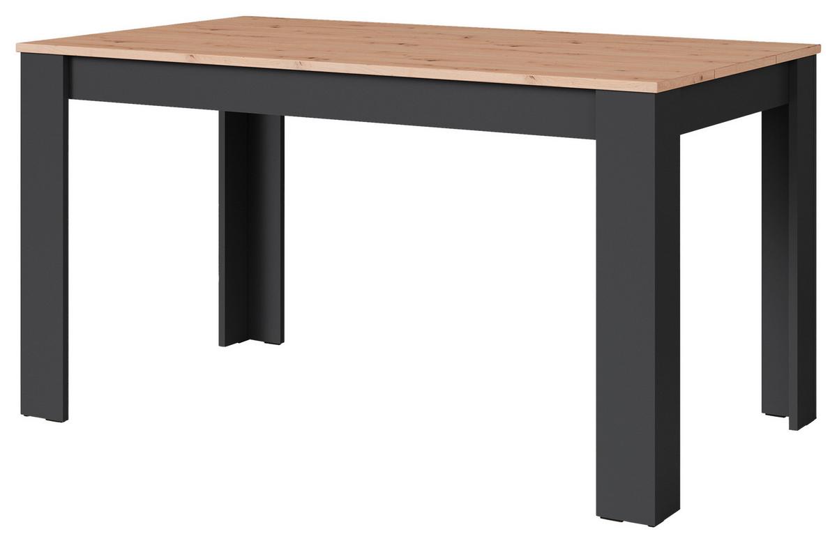 Esstisch Nori Eiche Artisan/anthrazit B:80cm - Anthrazit/Eiche Artisan, LIFESTYLE, Holzwerkstoff (120/80/75cm) - MID.YOU