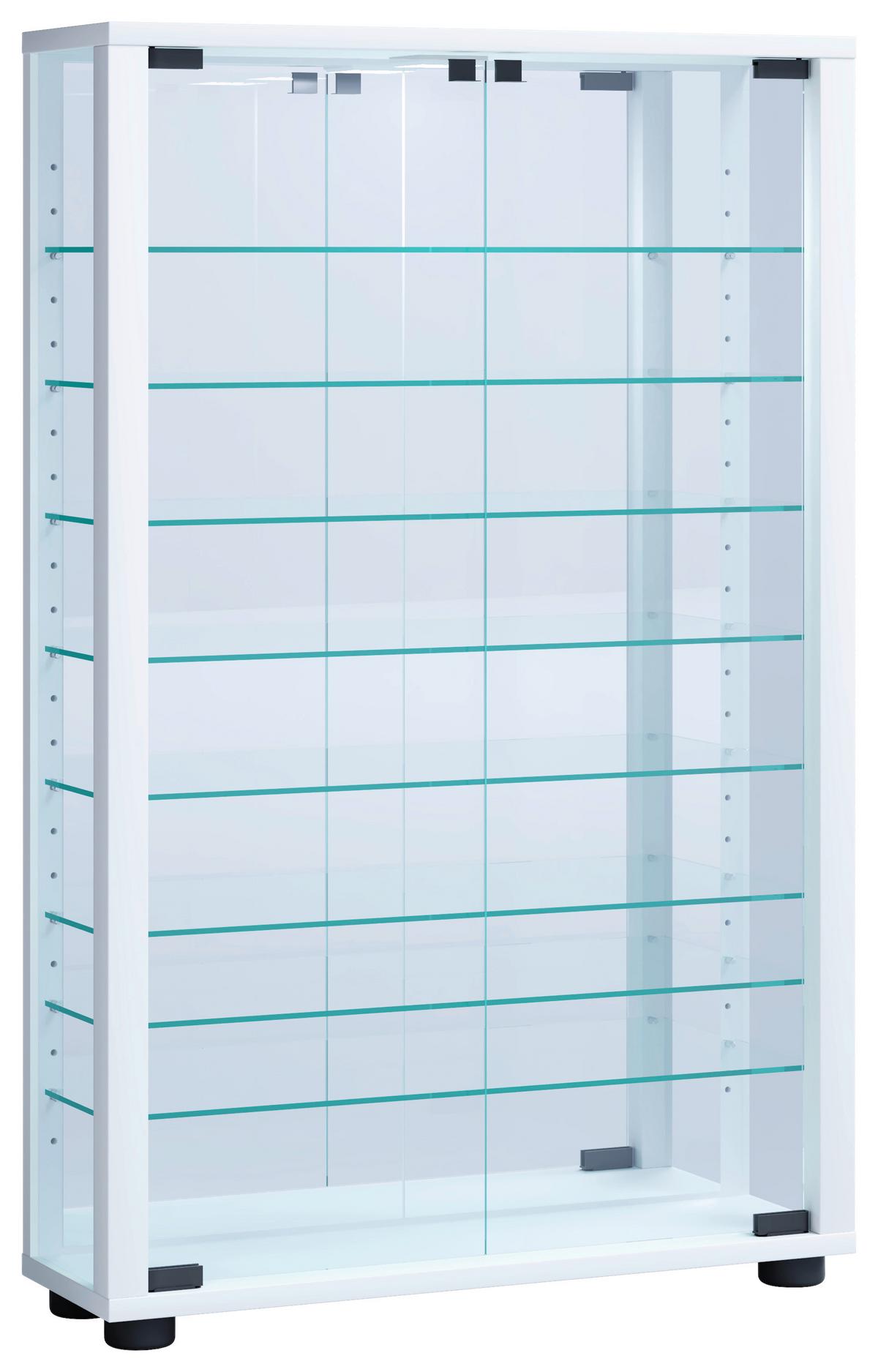 Hängevitrine Vitrosa Weiß B: 59 Cm - Schwarz/Weiß, MODERN, Glas/Holzwerkstoff (59/91,3/18cm) - MID.YOU