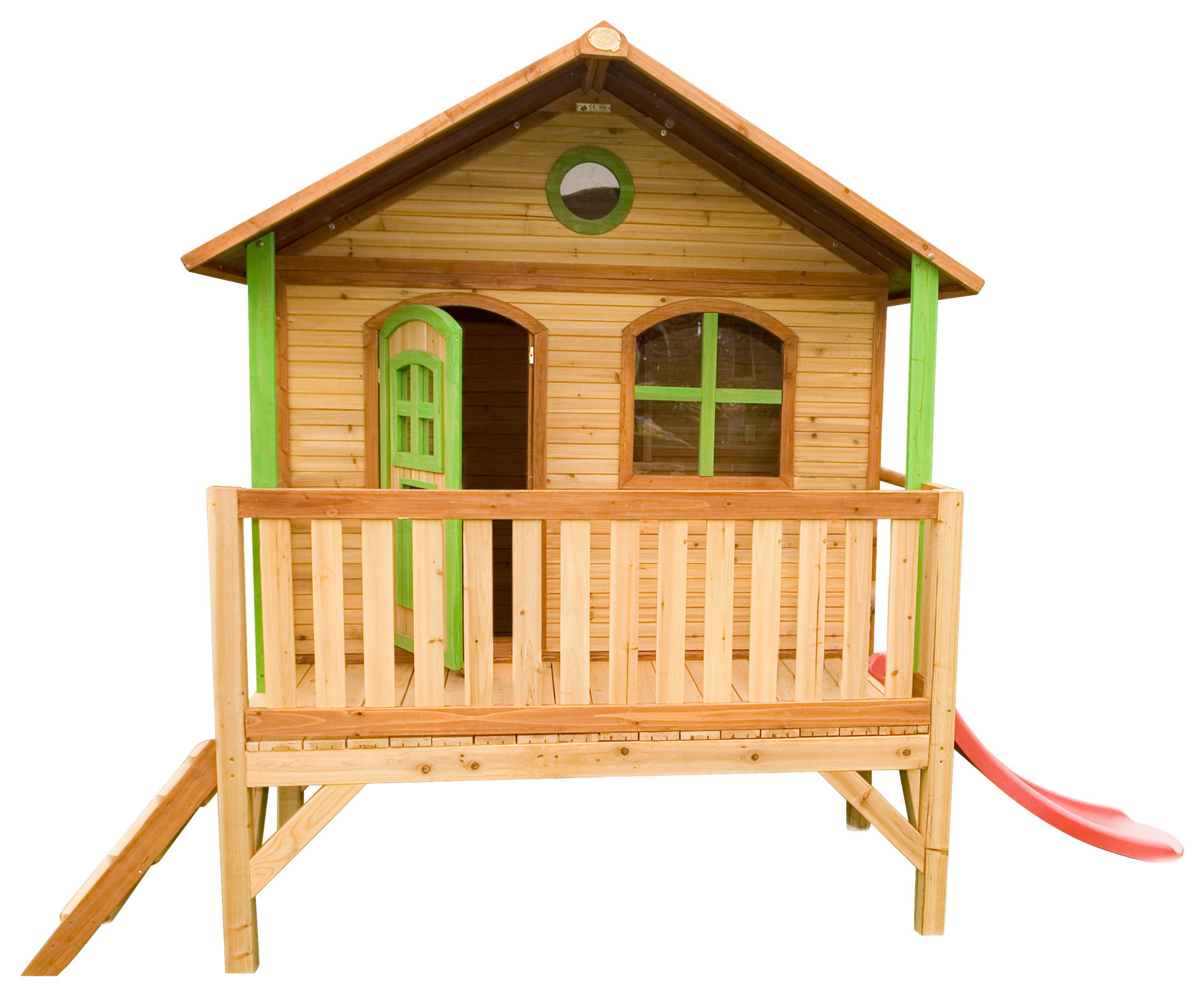 Spielhaus A030.040.00 - Rot/Braun, KONVENTIONELL, Holz/Kunststoff (349/233/212cm) - Ambia Garden