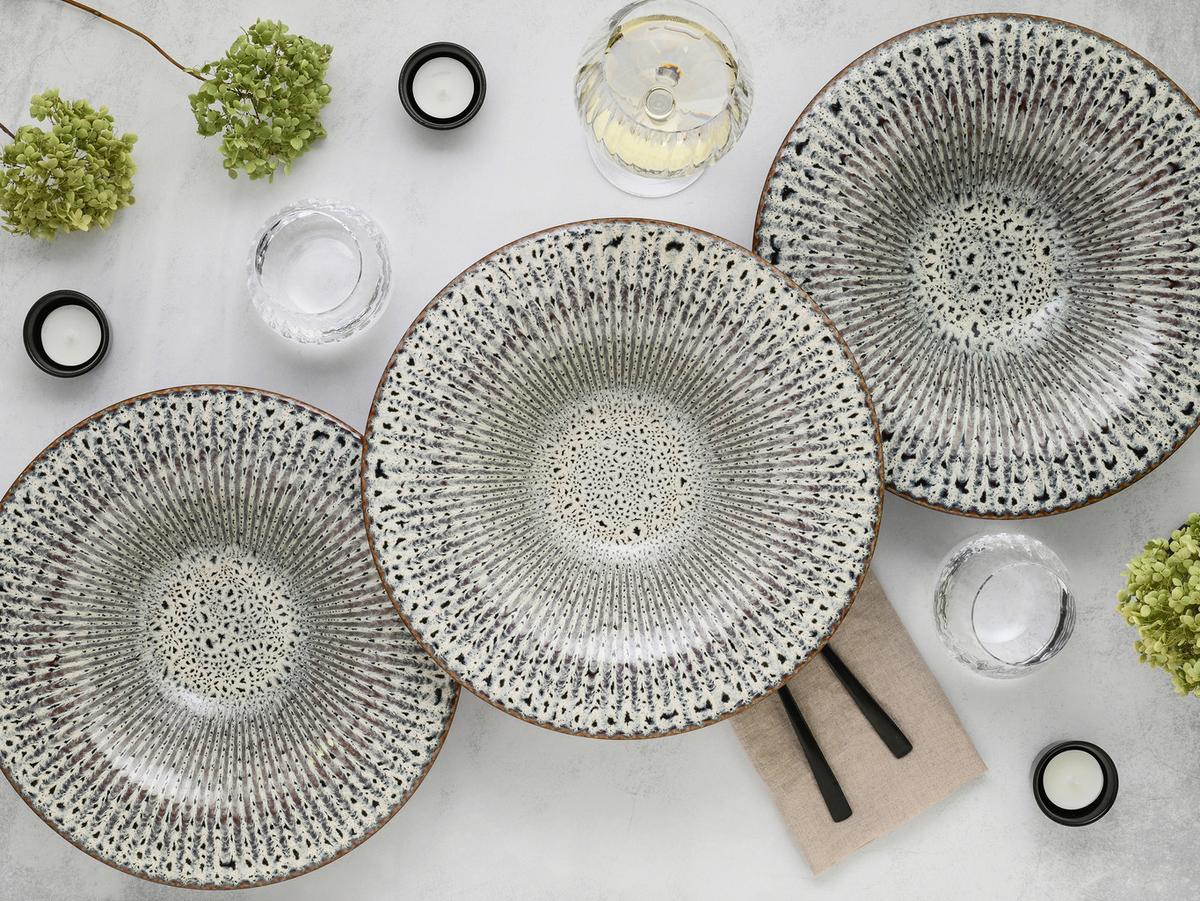 Gourmetteller Allegra Schwarz, Sandfarben Ø 30,5 cm - Sandfarben/Schwarz, Basics, Keramik (30,5/6,5cm) - Creatable