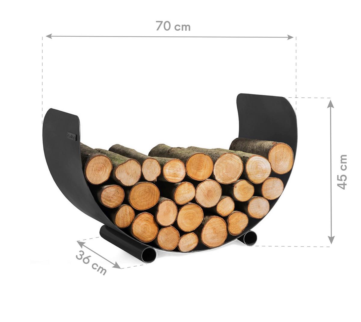 Kaminholzregal Kaminholzregal Turyn 70 - Schwarz, Basics, Metall (70/45cm)