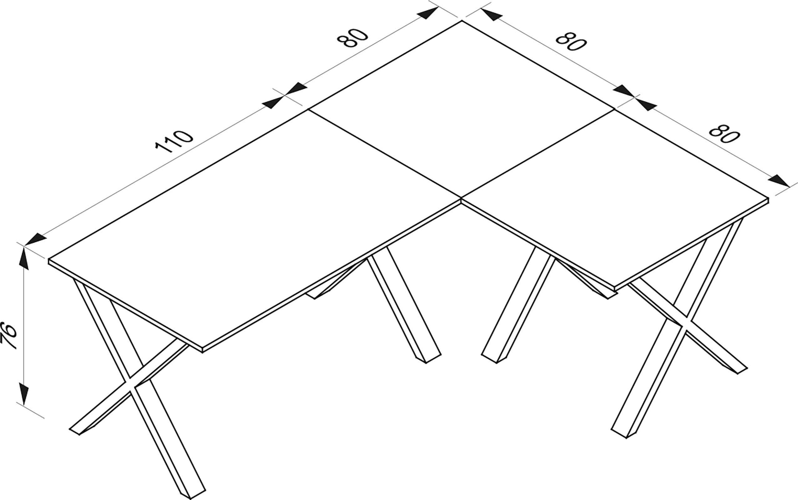 Eckschreibtisch Lona Anthrazit/Silberfarbe L: 190cm - Anthrazit/Silberfarben, Design, Holzwerkstoff/Metall (190/160/76cm) - MID.YOU