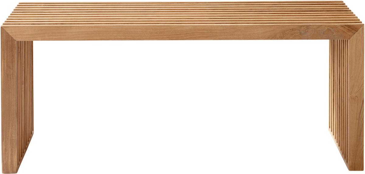 Sitzbank Teakfarben Rib Bxhxt: 104x43x35 Cm - Teakfarben, KONVENTIONELL, Holz (104/43/35cm) - MID.YOU