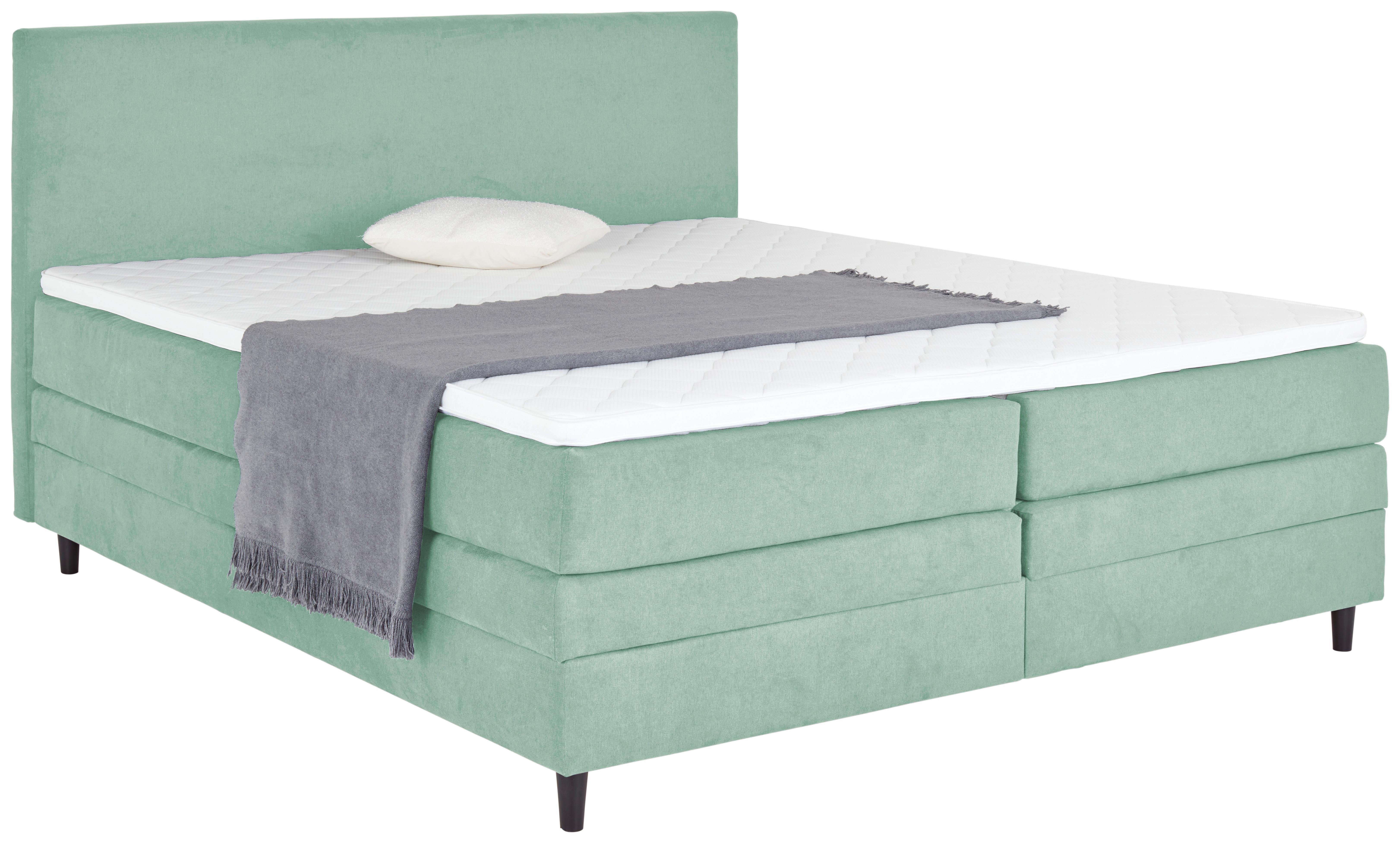 Boxspringbett Kleopatra - Jadegrün, KONVENTIONELL, Holz/Holzwerkstoff (160/200cm) - Ondega