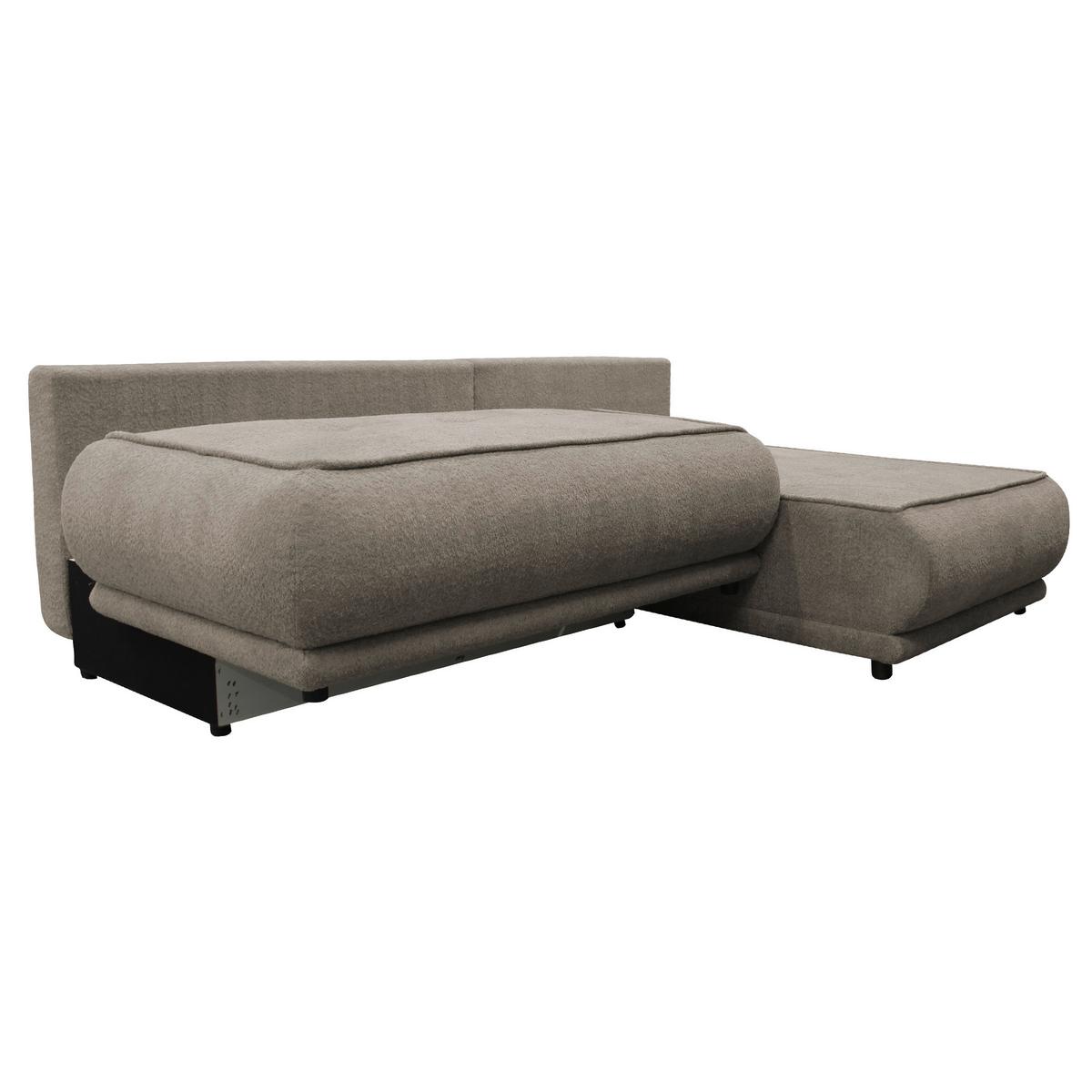 Ecksofa Paros Creme 277x179 Cm - Beige/Schwarz, Design, Textil (277/179cm) - MID.YOU
