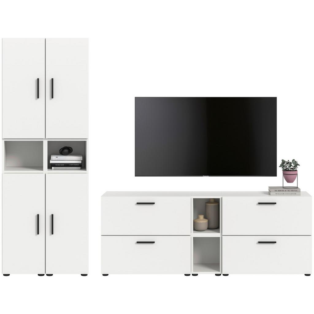 Wohnwand, The ONE 3, B: 300 cm Weiss