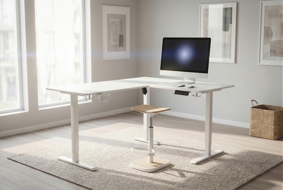 Eckschreibtisch Nimi Weiß B: 160cm - Weiß, MODERN, Holzwerkstoff/Kunststoff (160/140/72-117cm) - Livetastic
