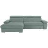 Ecksofa Mit Bettkasten Perry Grün 292x183 Cm - Silberfarben/Grün, Design, Textil (183/292cm) - Livetastic