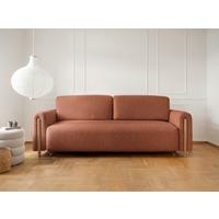 Schlafsofa Arcadova Hellrot B: 244cm - Eichefarben/Hellrot, Design, Textil (244/97/97cm) - MID.YOU