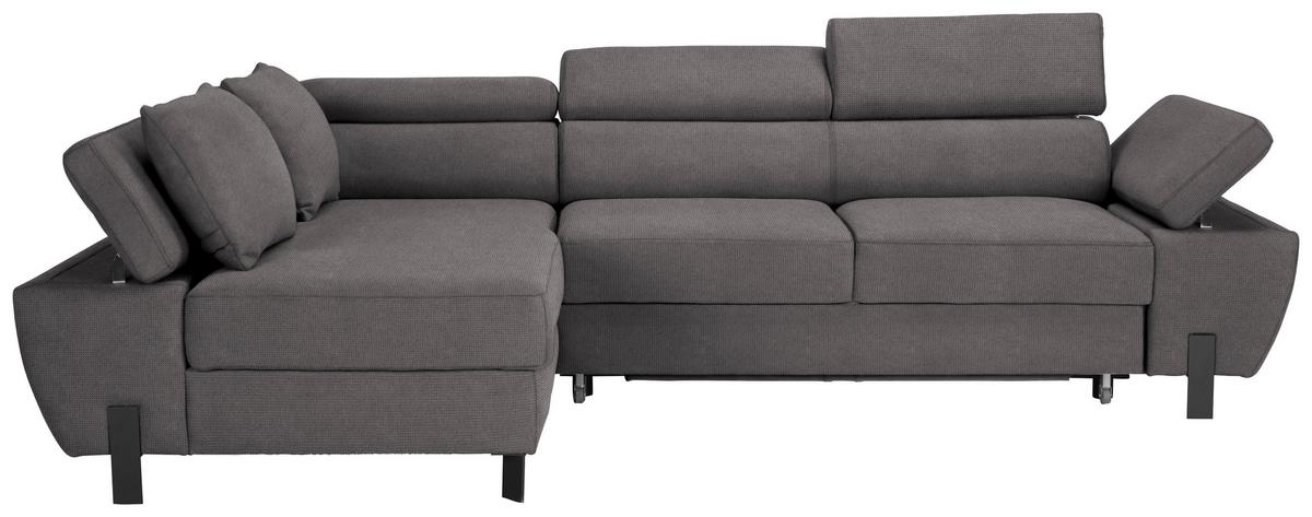 Rohová sedačka MILNA, ľavá, tmavosivá - čierna/tmavosivá, Modern, kov/textil (189/277cm) - Mömax