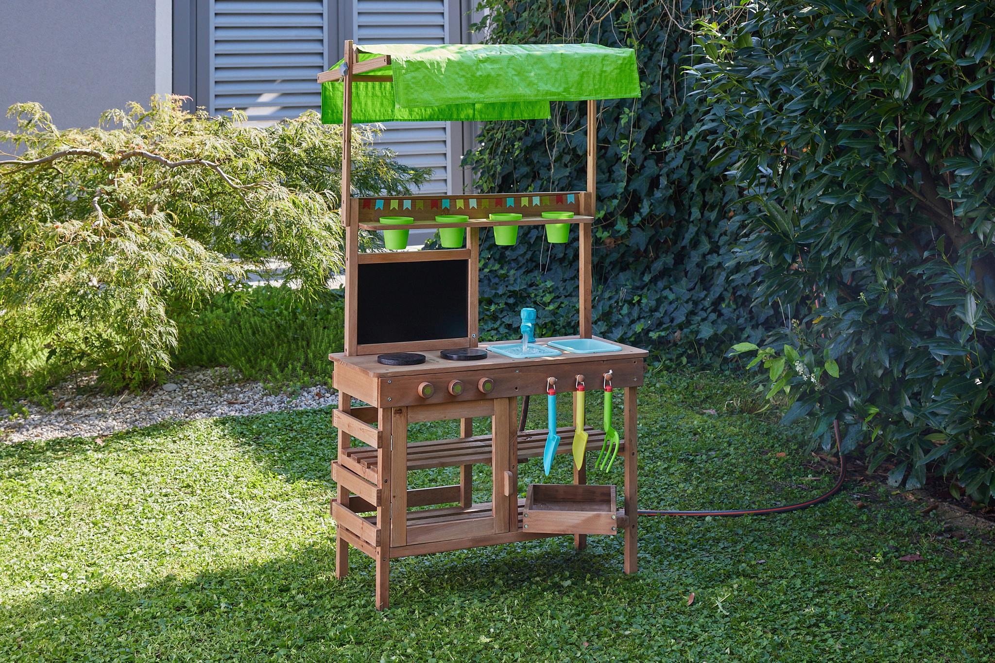 Matschküche Multicolor B: 50cm - Blau/Braun, Basics, Holz (74/50/131cm) - Ondega