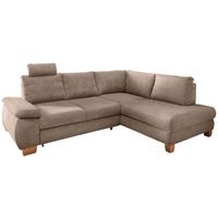 Eckschlafsofa Positano Hellbraun S: 261x206 Cm - Wildeiche/Hellbraun, MODERN, Textil (261/206cm) - Livetastic