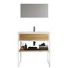 Badezimmer 3--Teilig. Waschplatz "bitila 80" - Honigeiche/Weiß, MODERN, Glas/Keramik (80cm) - MID.YOU