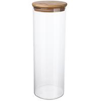 Vorratsglas aus Glas Cristin ca. 1 L, mit Bambusdeckel - Klar/Ecru, Basics, Glas/Holz (10/23,5cm) - James Wood