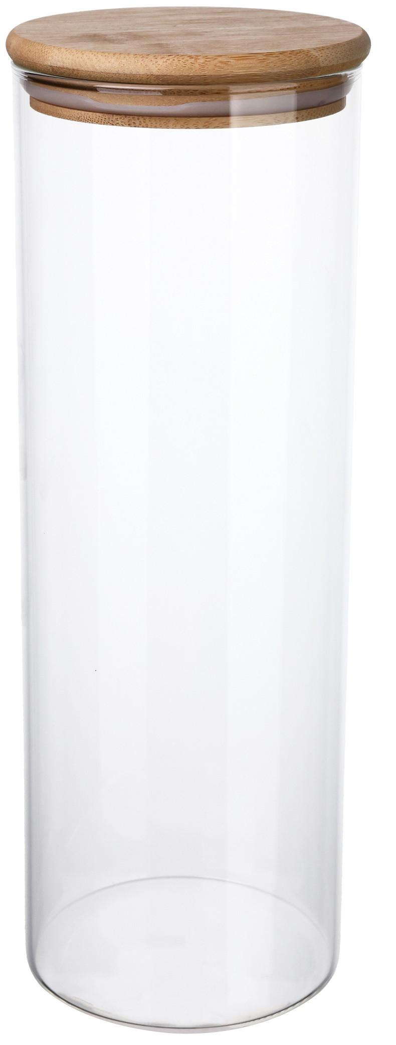 Vorratsglas aus Glas Cristin ca. 1 L, mit Bambusdeckel