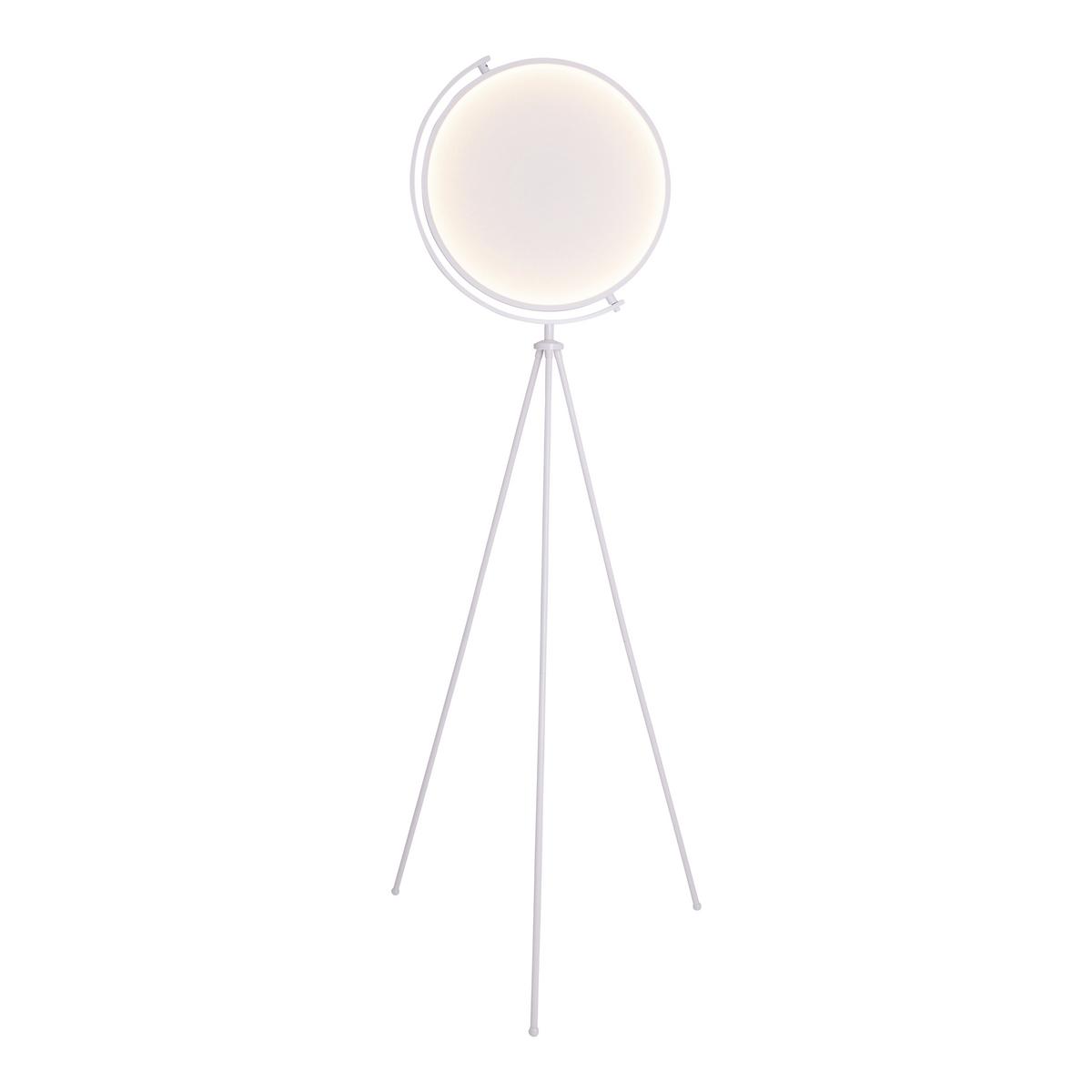 LED-Stehlampe Munega Weiß Rund - Weiß, Design, Kunststoff/Textil (41/156cm) - Näve