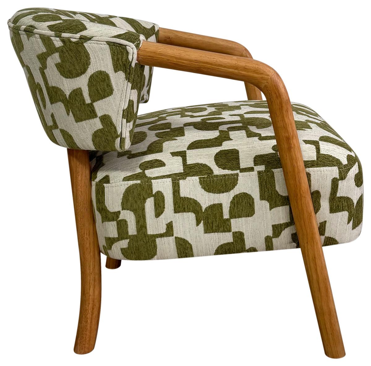 Židle s područkami JORIS, zelená/přírodní žinylka - zelená/přírodní barvy, Lifestyle, dřevo/textil (71/67/71cm) - Mömax
