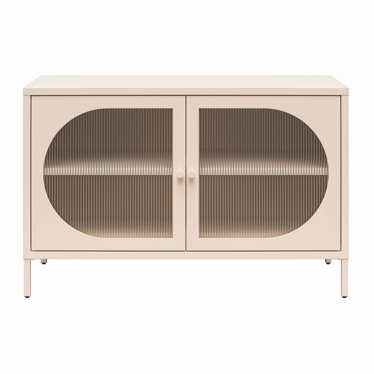 Kommode Luna Creme B: 100 cm - Creme, Design, Glas/Metall (100/64/40cm) - MID.YOU