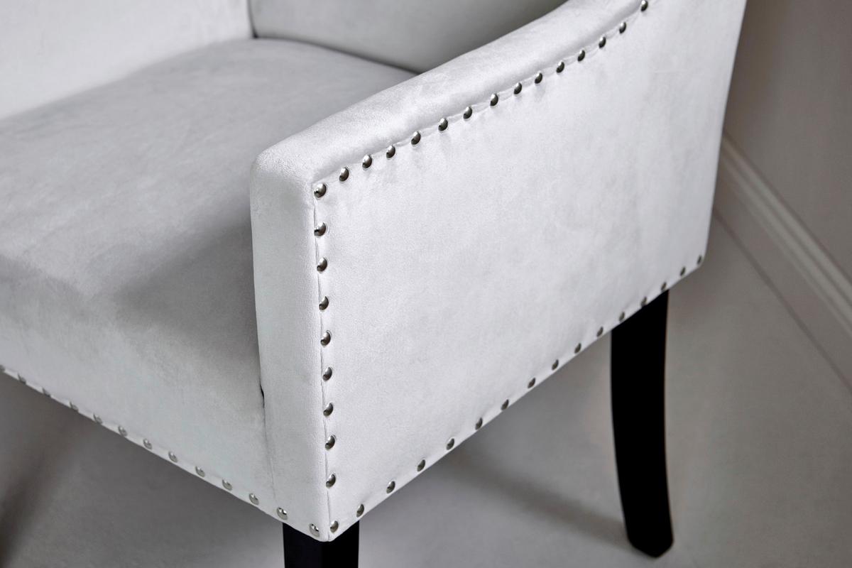 Armlehnstuhl Savik Kent Silber/Schwarz Gepolstert - Silberfarben/Schwarz, MODERN, Holz/Textil (58/62,5/88cm) - Livetastic