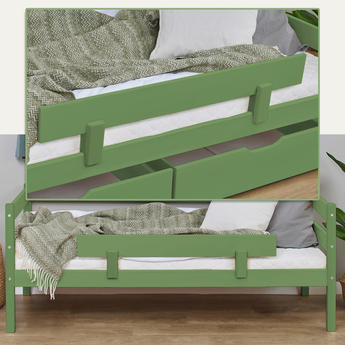 Bettschutzgitter Eco Comfort Grün, B: 100 Cm - Grün, MODERN, Holz (100/22,5/4cm) - MID.YOU