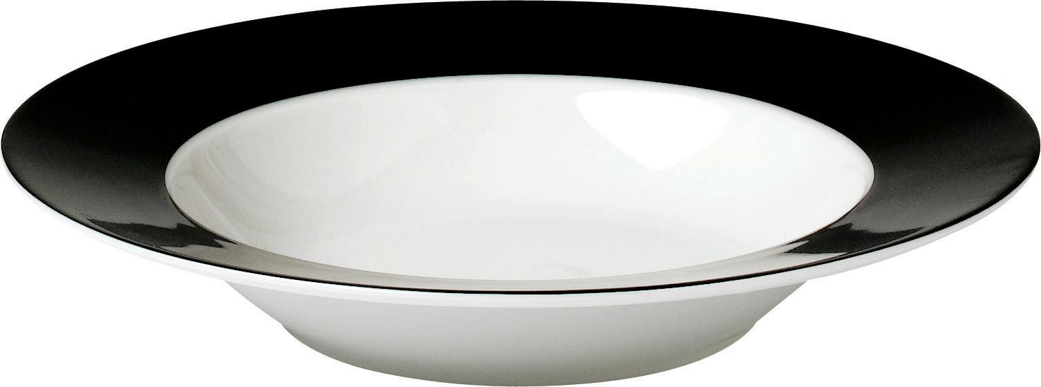 Suppentellerset Schwarz Weiß 6-Teilig D:21,5cm - Schwarz/Weiß, Basics, Keramik (21,5cm) - Van Well