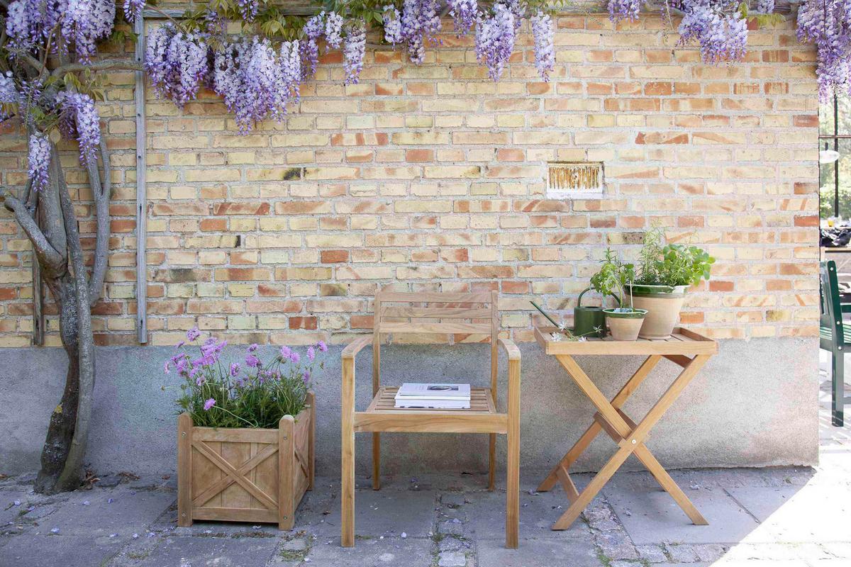 Gartentisch klappbar Tray Table Teakholz L 60 cm - Teakfarben, KONVENTIONELL, Holz (60/40/65cm) - MID.YOU