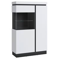 Félmagas Szekrény Campania - antracit/fehér, Trend, faalapú anyag/Üveg (103,6/163,5/40cm)