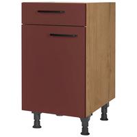 Schubkastenunterschrank Easytouch - Eichefarben/Rot, MODERN, Holzwerkstoff (45/87/56cm) - Nobilia