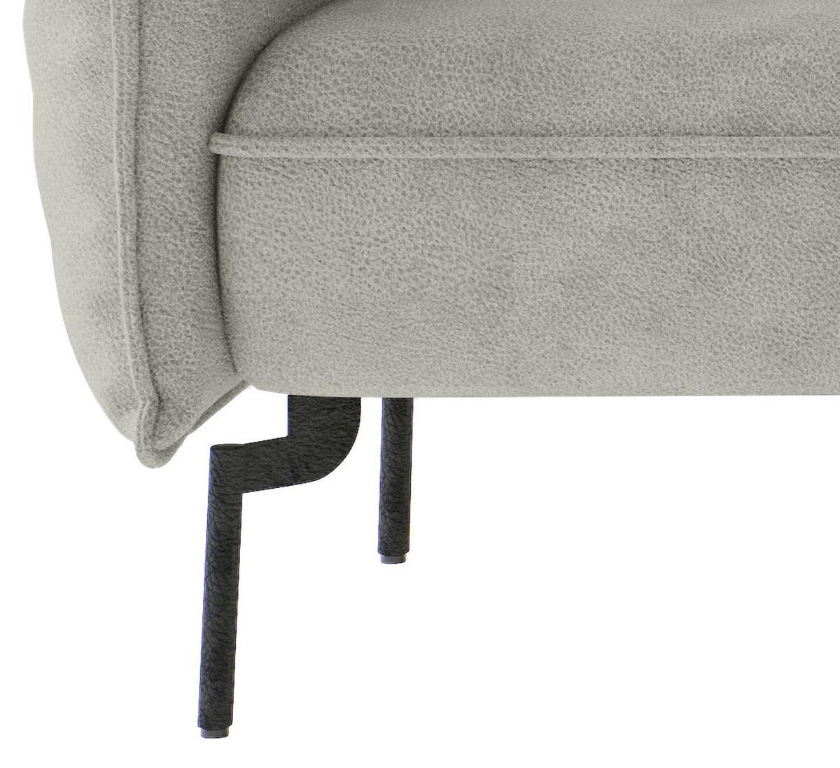 Sitzgarnitur Jakarta - Edelstahlfarben/Hellgrau, Design, Textil (265/185cm) - Livetastic