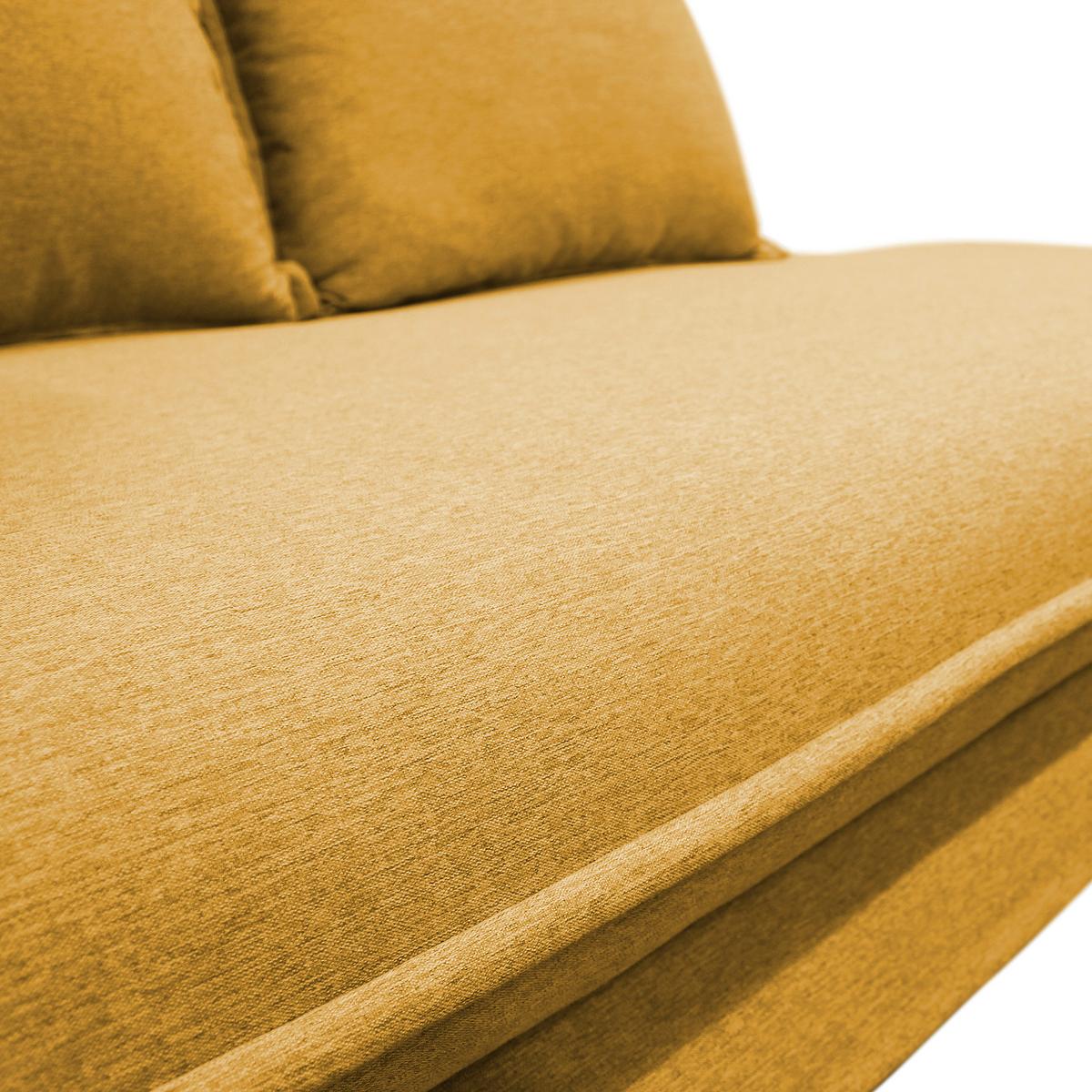 Liege Latte Gelb inkl. Bettkasten Ottomane Links - Gelb/Silberfarben, Design, Textil (107/84/99/224cm) - MID.YOU