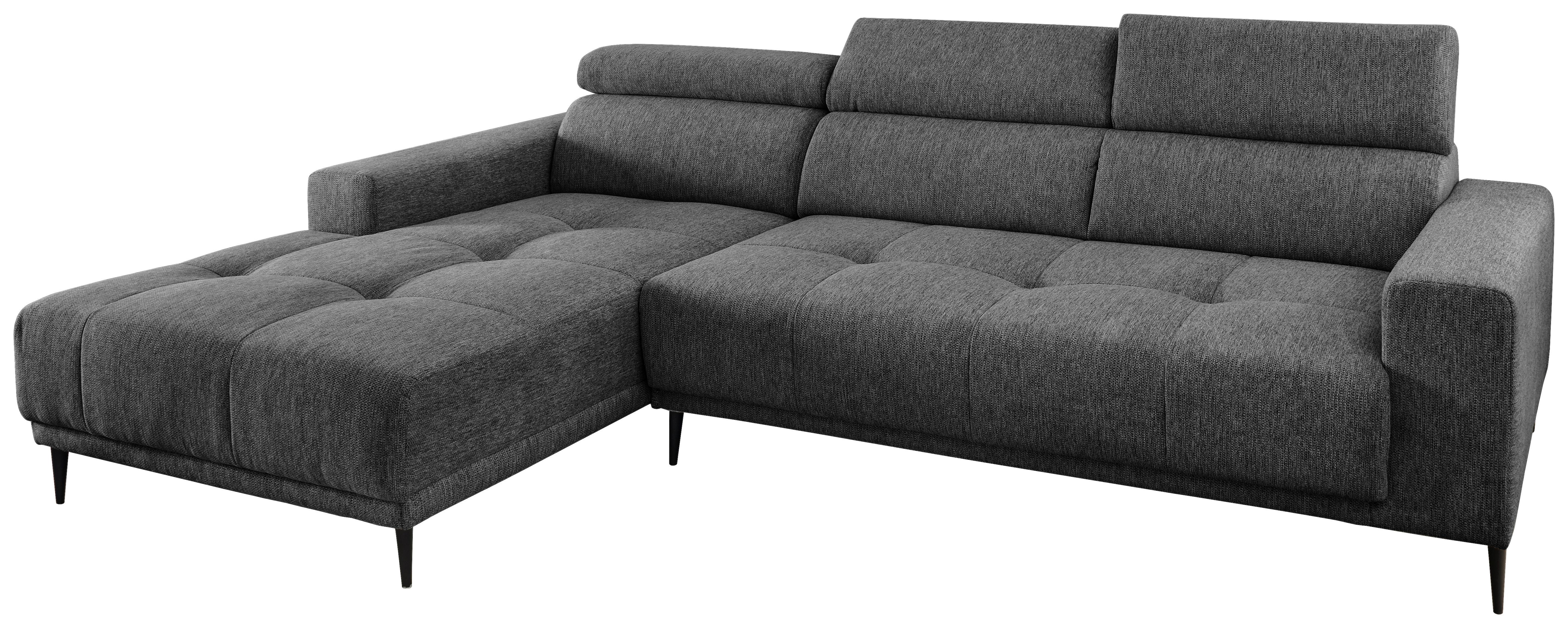 Ecksofa Intera Anthrazit S: 188x276 Cm - Anthrazit/Schwarz, KONVENTIONELL, Textil (188/276cm) - Livetastic