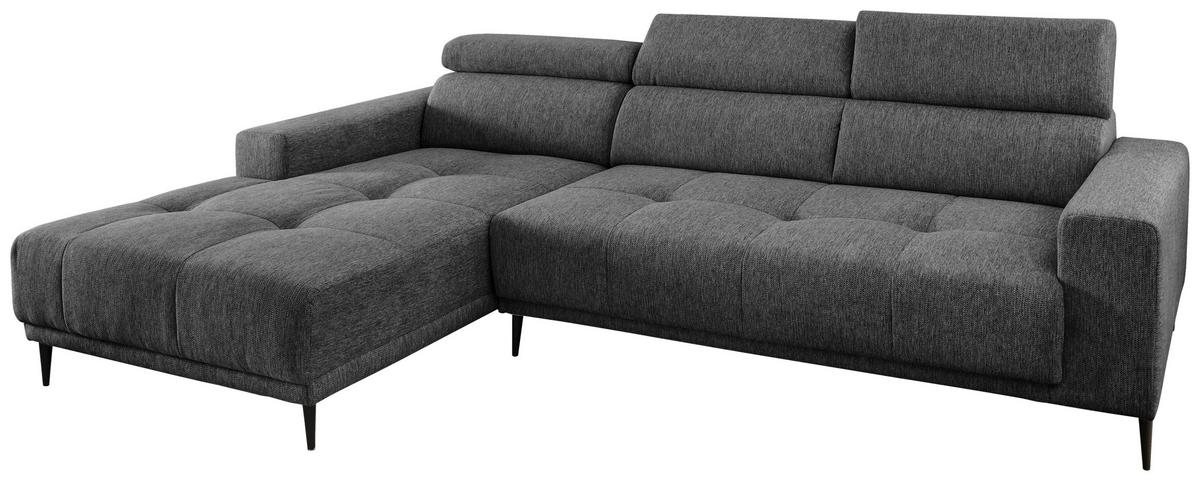 Ecksofa Intera Anthrazit S: 188x276 Cm - Anthrazit/Schwarz, KONVENTIONELL, Textil (188/276cm) - Livetastic