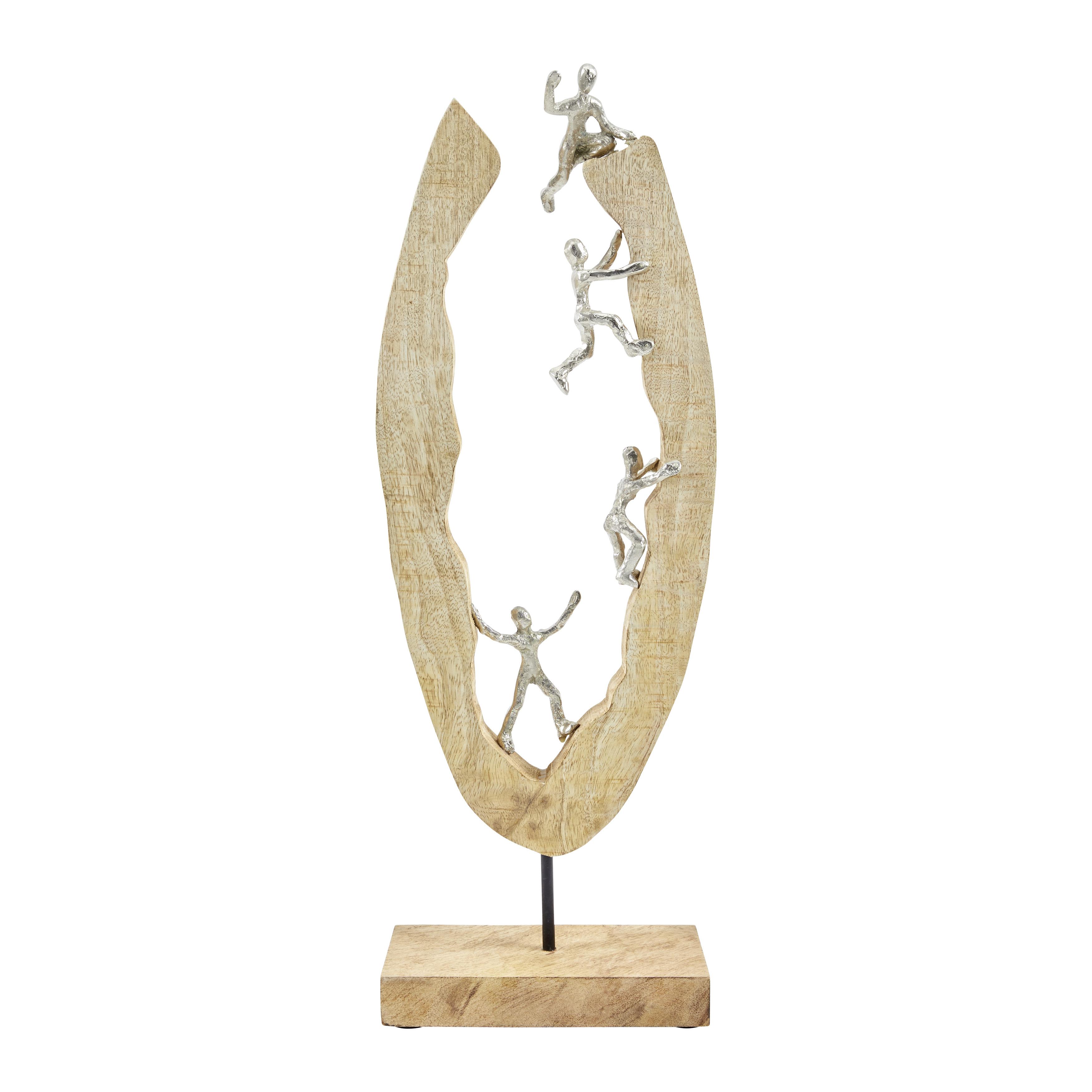 Dřevěná Dekorace Challo - barvy stříbra/přírodní barvy, kov/dřevo (20/9/58cm)