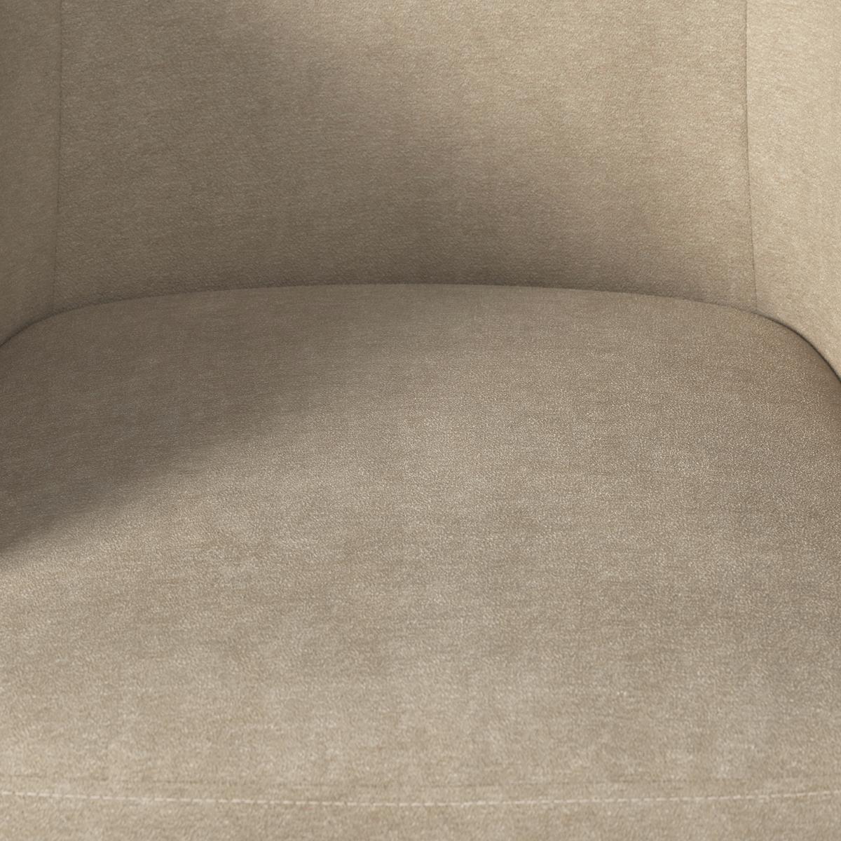 STOLIČKA S PODRÚČKAMI EMMIE - farba duba/taupe, Modern, drevo/textil (60/75/60cm) - Bessagi Home