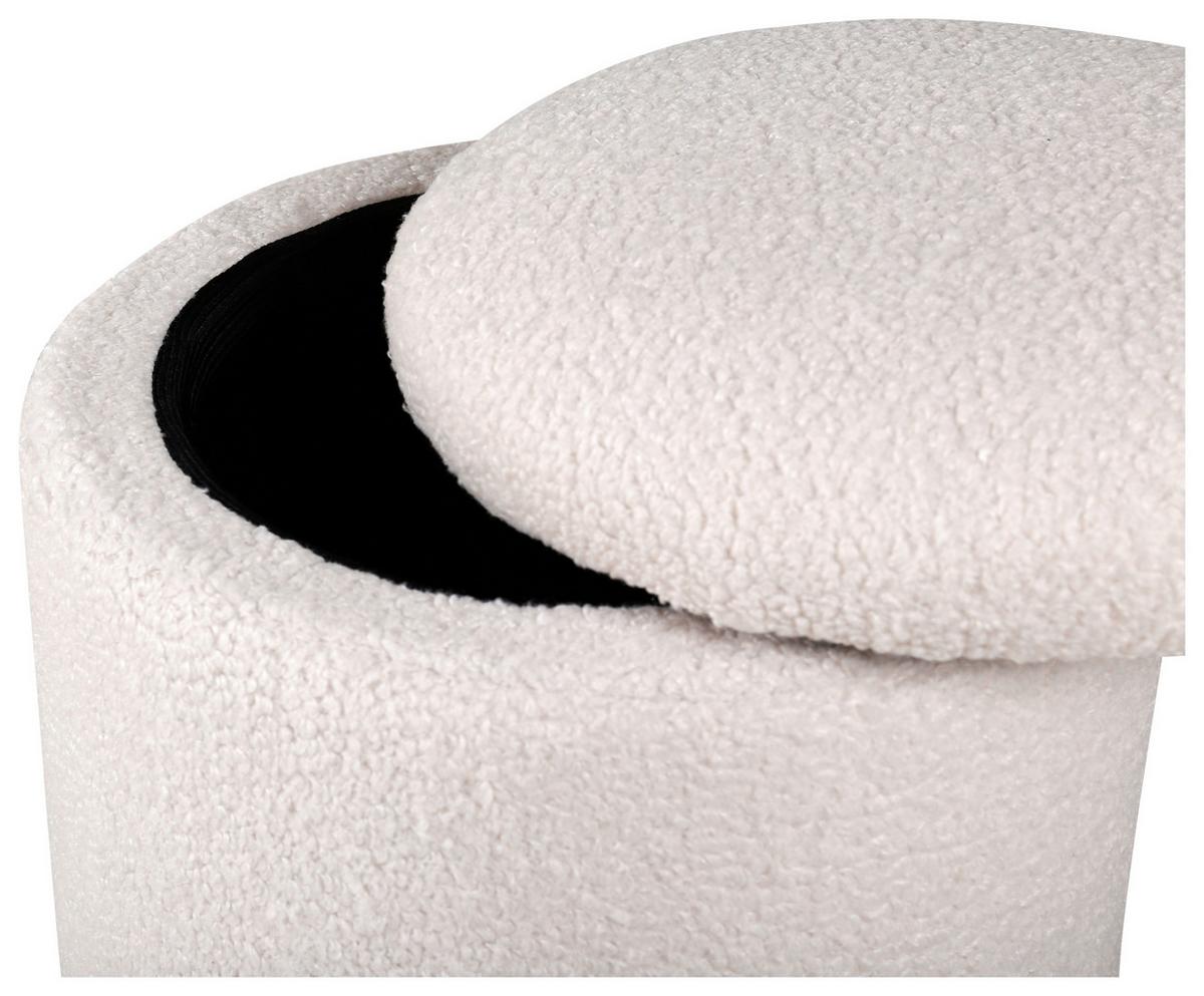 Pouf Limpen - Weiß, Design, Textil (32/40/32cm) - Livetastic