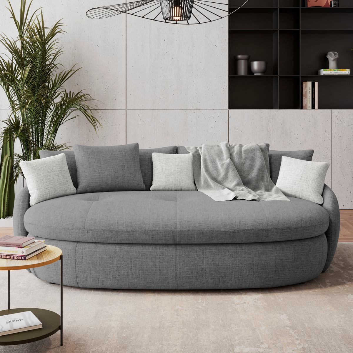Mega pohovka ARUBA 2, antracitová/sivá ženilka - čierna/antracitová, Trend, textil/plast (238/80/140cm) - Luca Bessoni