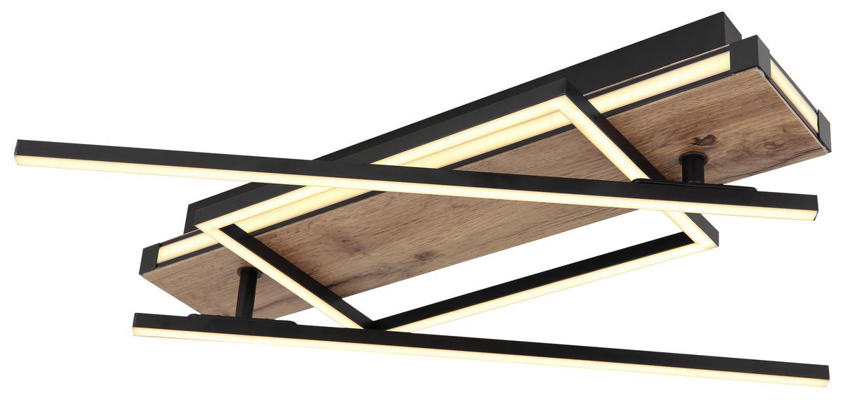 Led Mennyezeti Lámpa 67299d3 - sötétbarna/fekete, Design, műanyag/faalapú anyag (120/88/12cm) - Globo