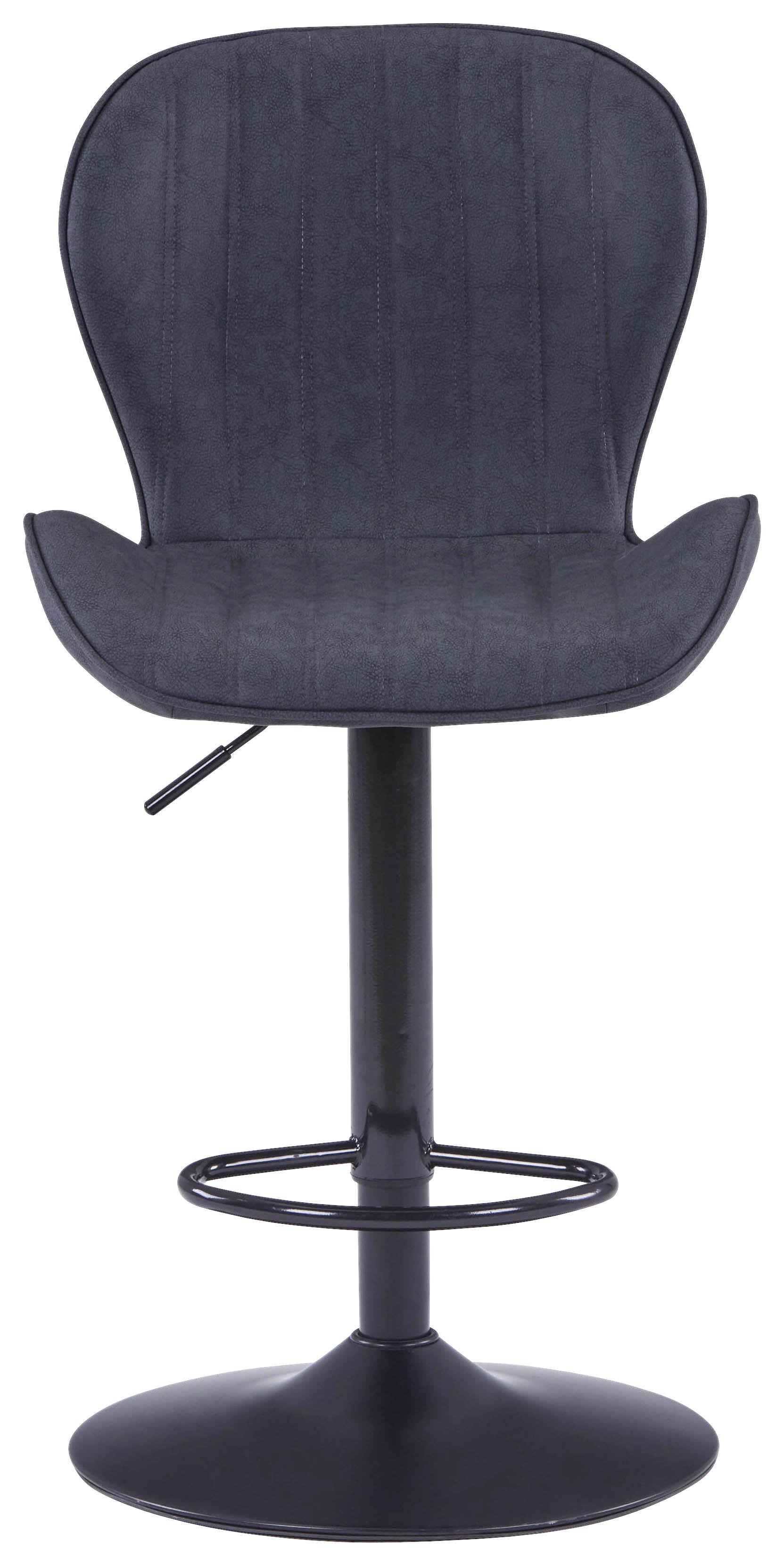 Barová Židle Klaus - šedá/černá, Moderní, kov/textil (48/94-114/53cm)