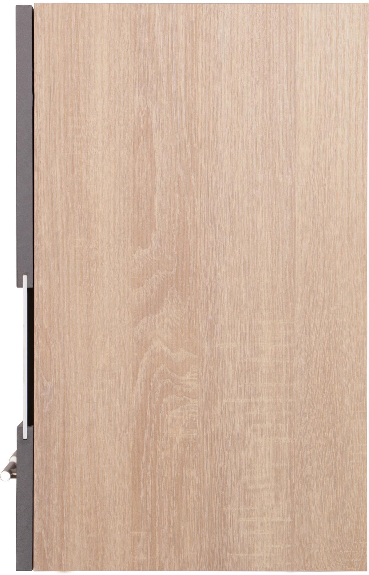 Küchenoberschrank Merle Grau/Eiche Dekor B:100cm - Eichefarben/Grau, Basics, Glas/Holzwerkstoff (100/56,1/34,6cm) - Respekta
