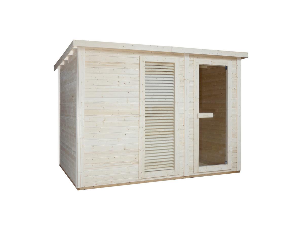 Sauna Vaasa Naturfarben B: 230 cm - Naturfarben, KONVENTIONELL, Holz (310/230/219,5cm) - Sanotechnik