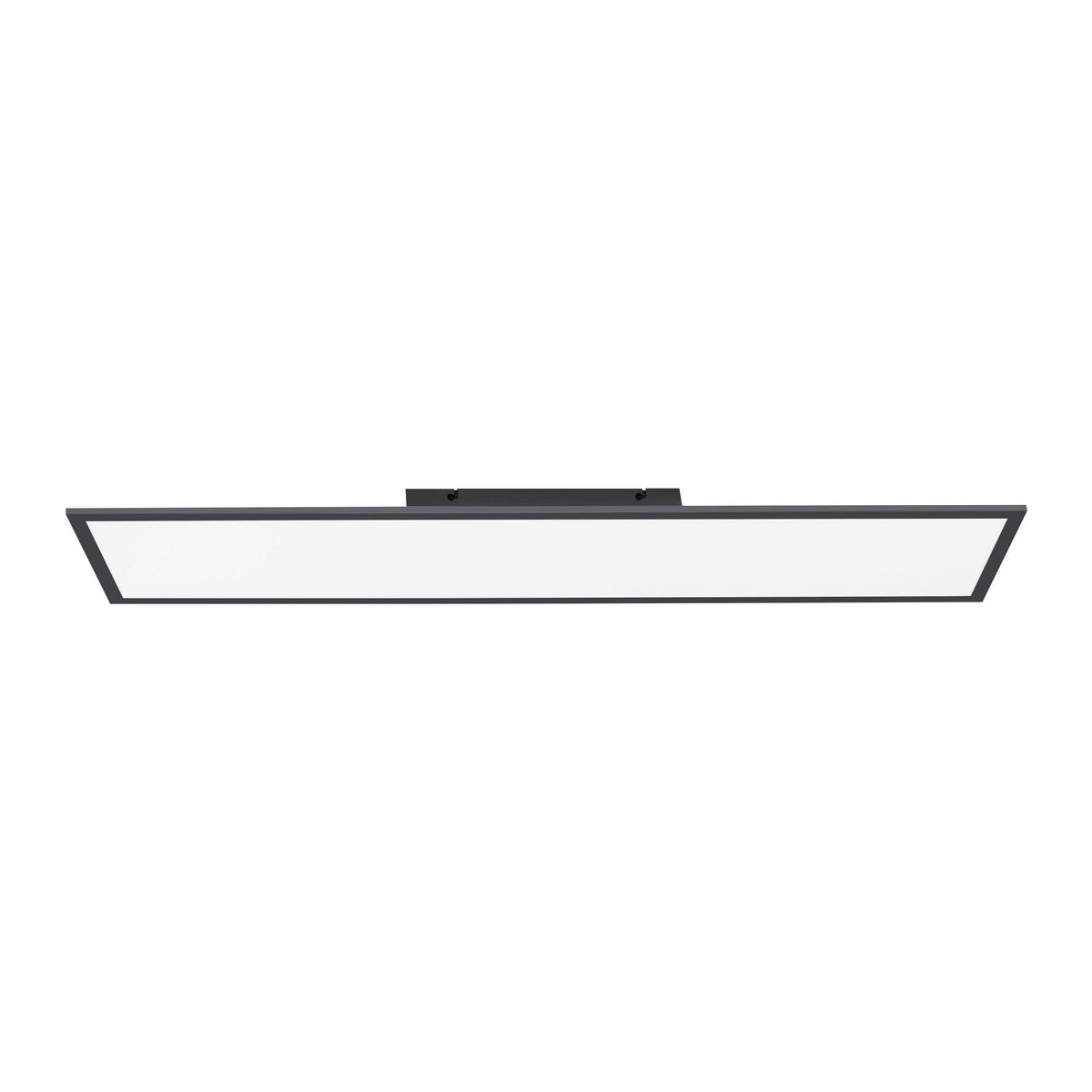 Led-deckenleuchte Flat L: 100 Cm Dimmbar Mit Fernbedienung - Schwarz, Basics, Kunststoff/Metall (100/25/5,3cm)