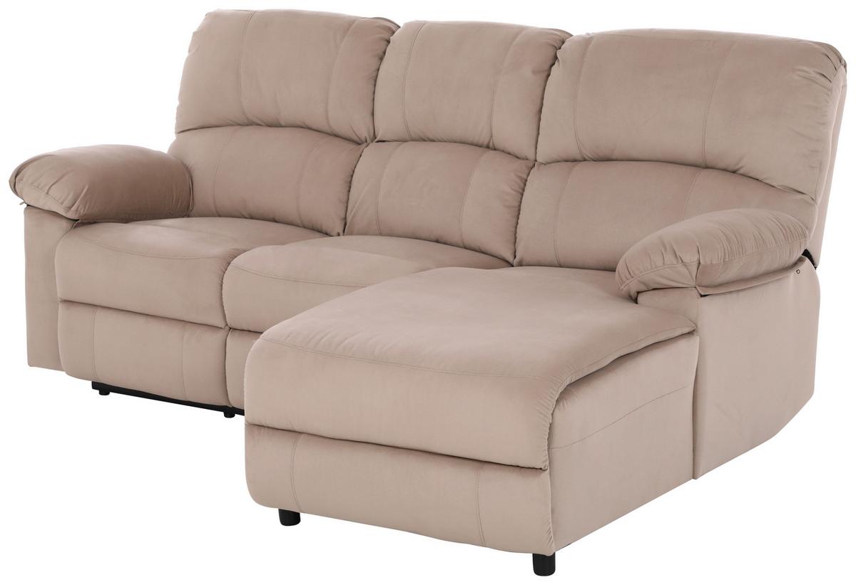 Ecksofa Boston - Beige/Schwarz, Basics, Textil/Metall (216/159cm) - P & B