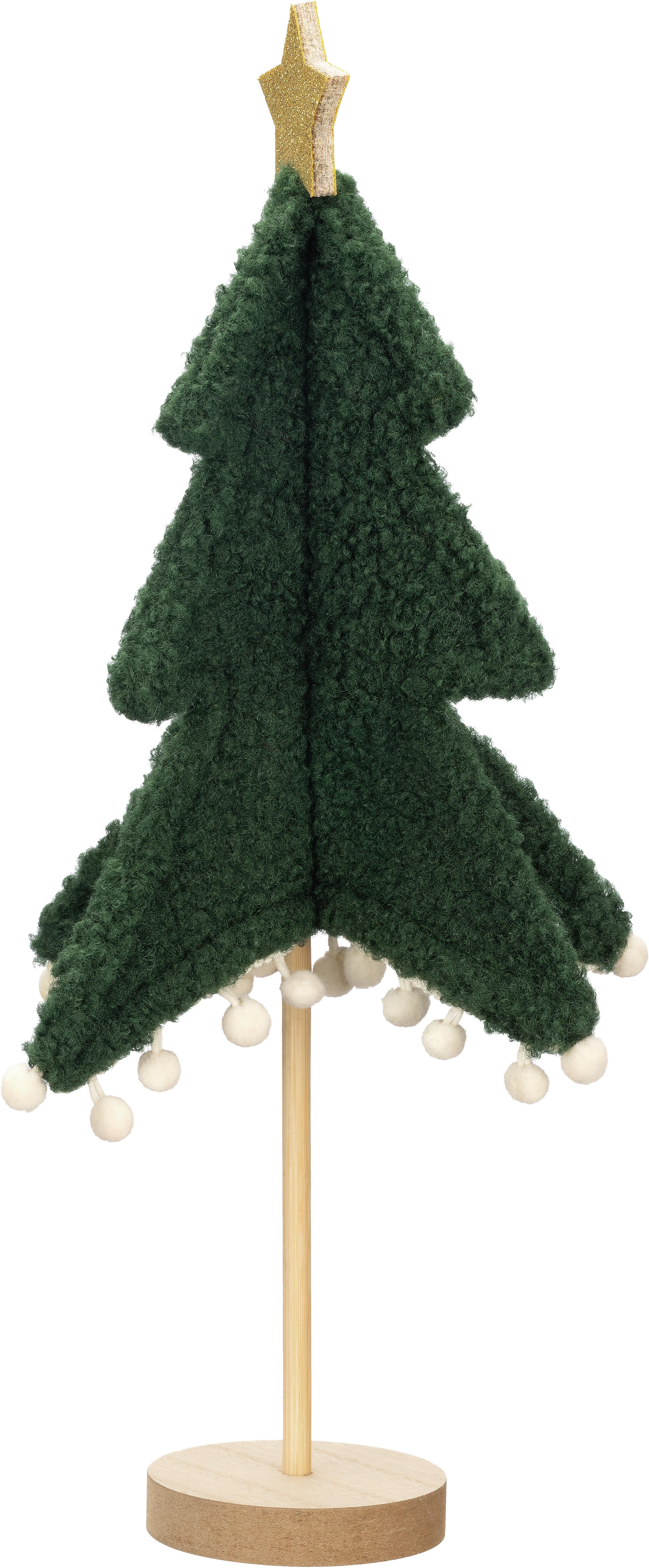 Dekoweihnachtsbaum Leyla - Goldfarben/Naturfarben, KONVENTIONELL, Holzwerkstoff/Textil (19/8/42cm) - Luca Bessoni