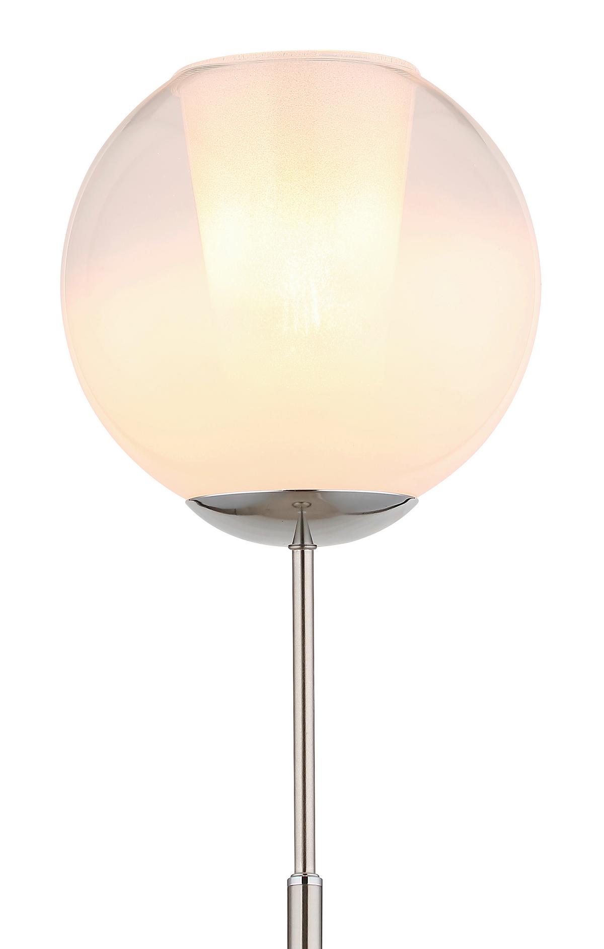 Stehleuchte Barry Klar Weiß D: 25 cm - Klar/Chromfarben, Basics, Glas/Kunststoff (25/154,5cm) - Globo