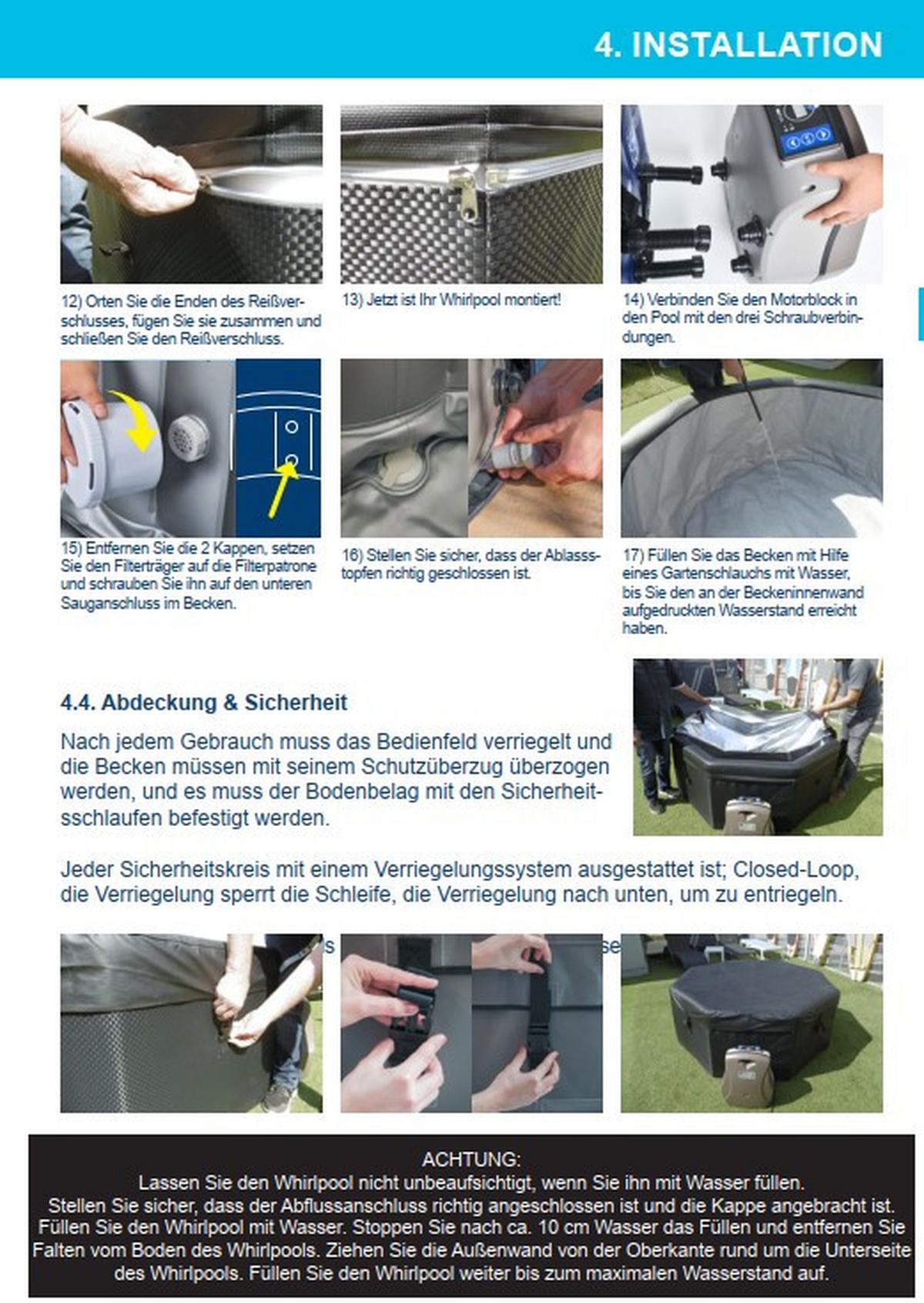 Whirlpool Metall  Netspa Vita Ø 268 cm + Möbel - Schwarz, Basics, Kunststoff/Metall (268cm)